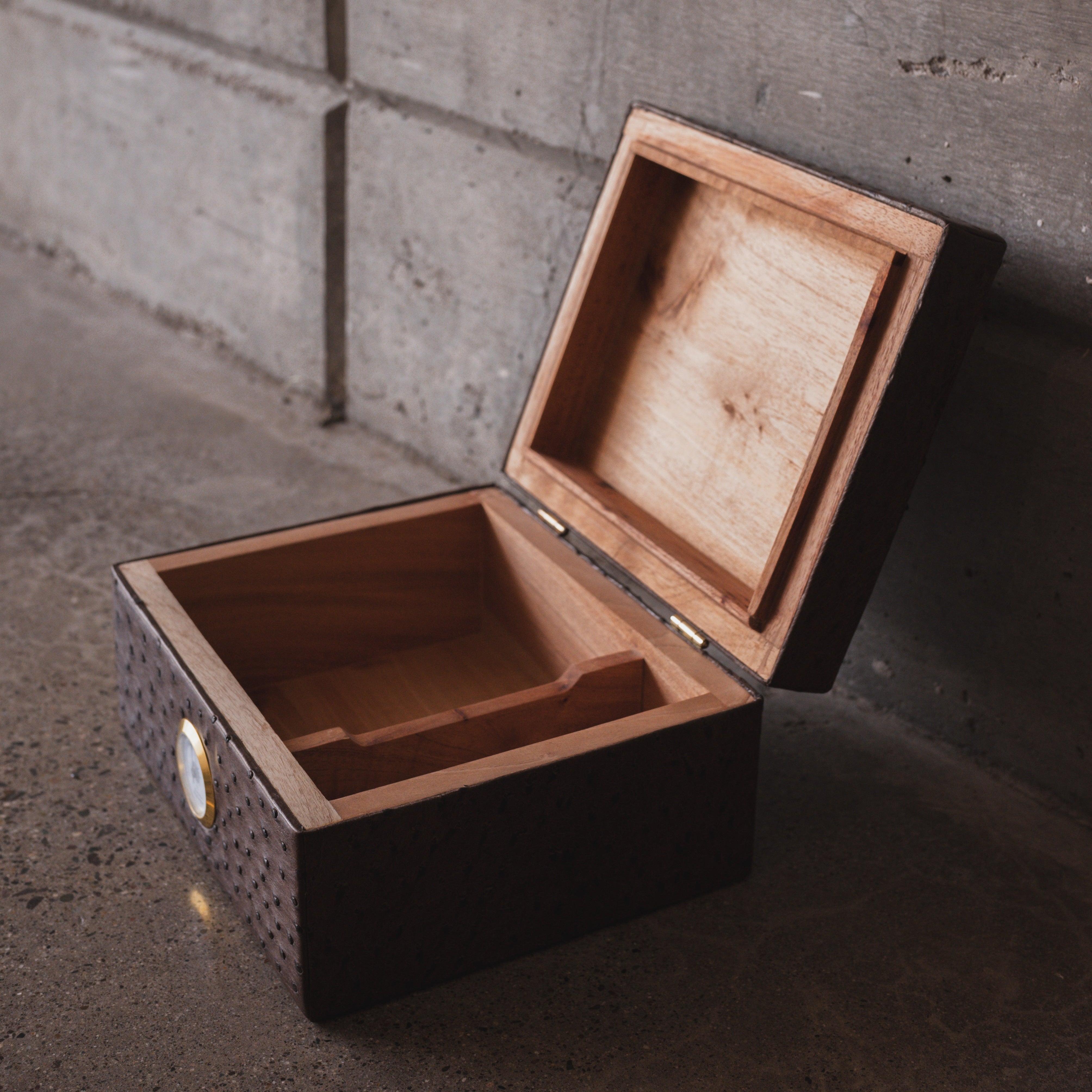 Caja de puros Piel de Avestruz