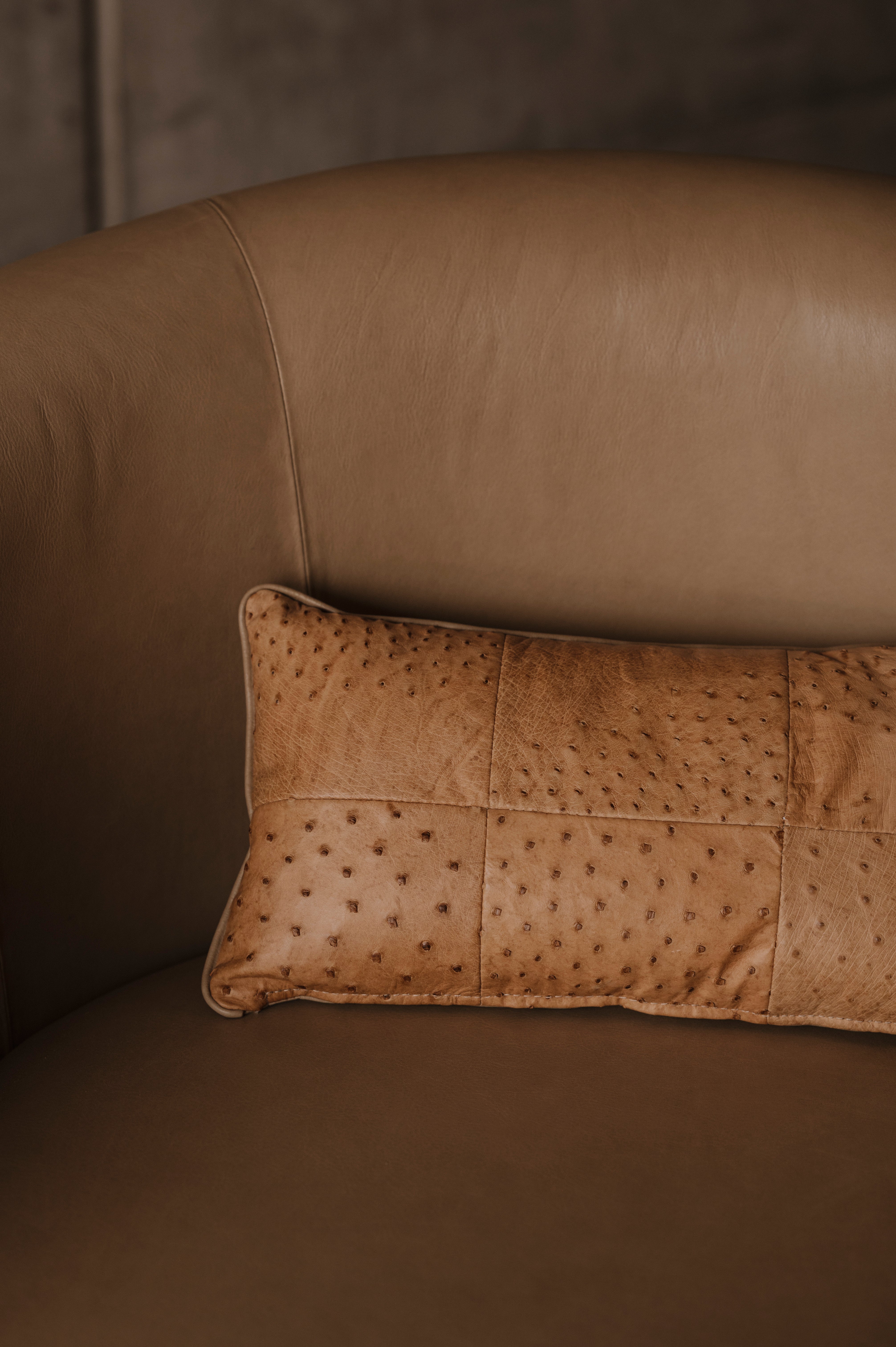 Sillón Baño de Bosque - Piel y avestruz con riñonera