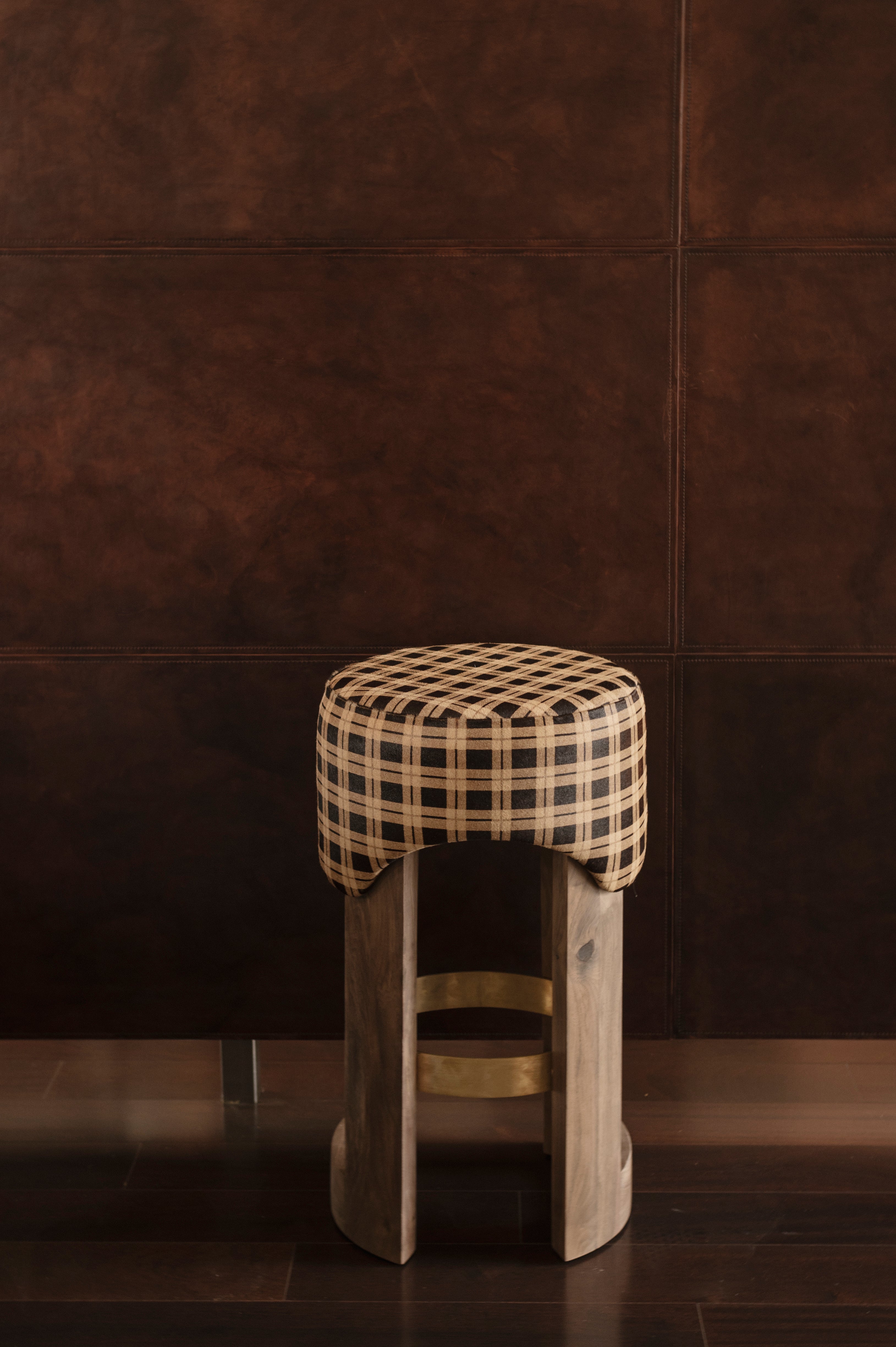 Banco de Hogar - Cuero en pelo grabado cuadros