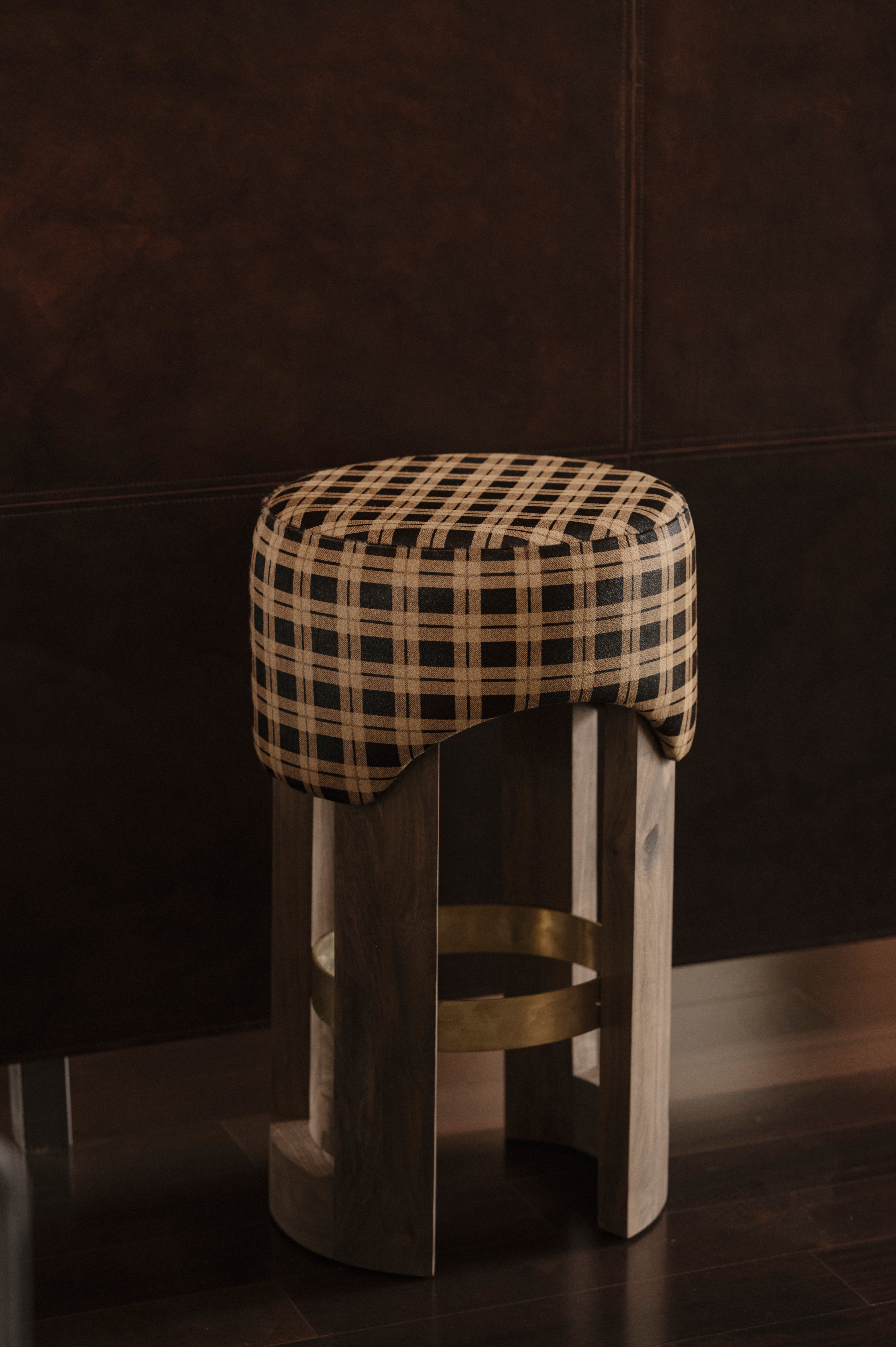 Banco de Hogar - Cuero en pelo grabado cuadros