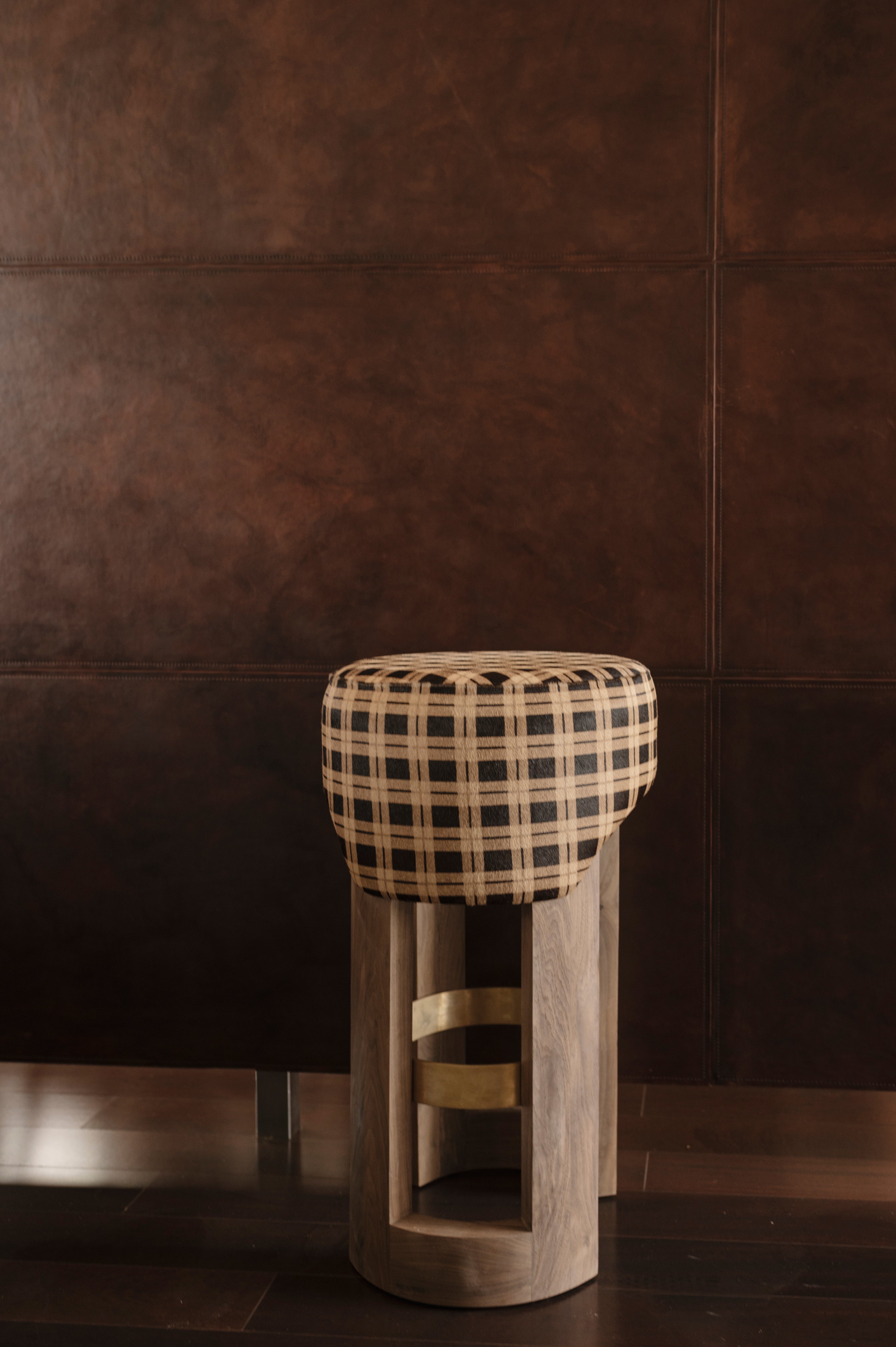 Banco de Hogar - Cuero en pelo grabado cuadros