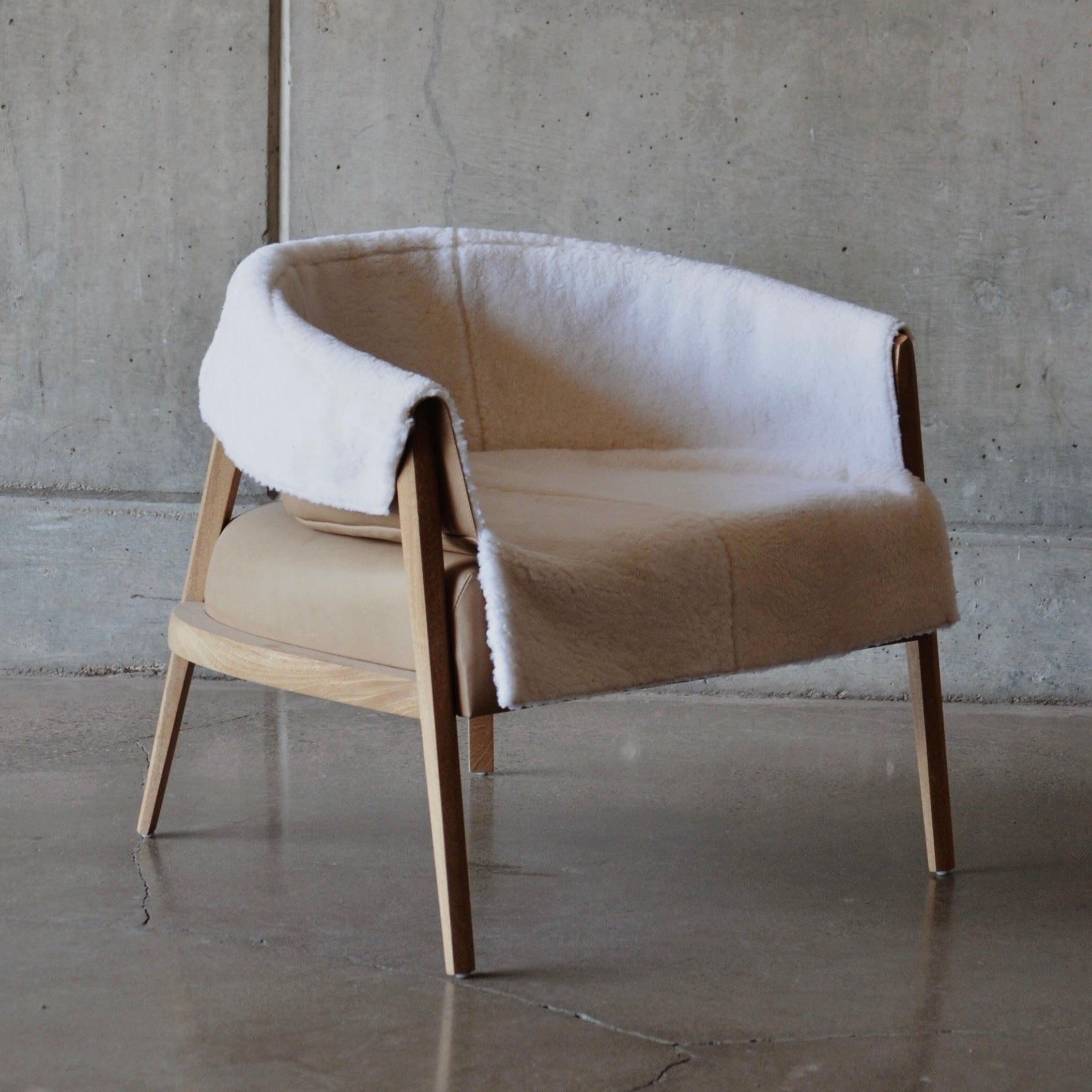 Sillon Individual Magno con funda doble de Borrego y Piel