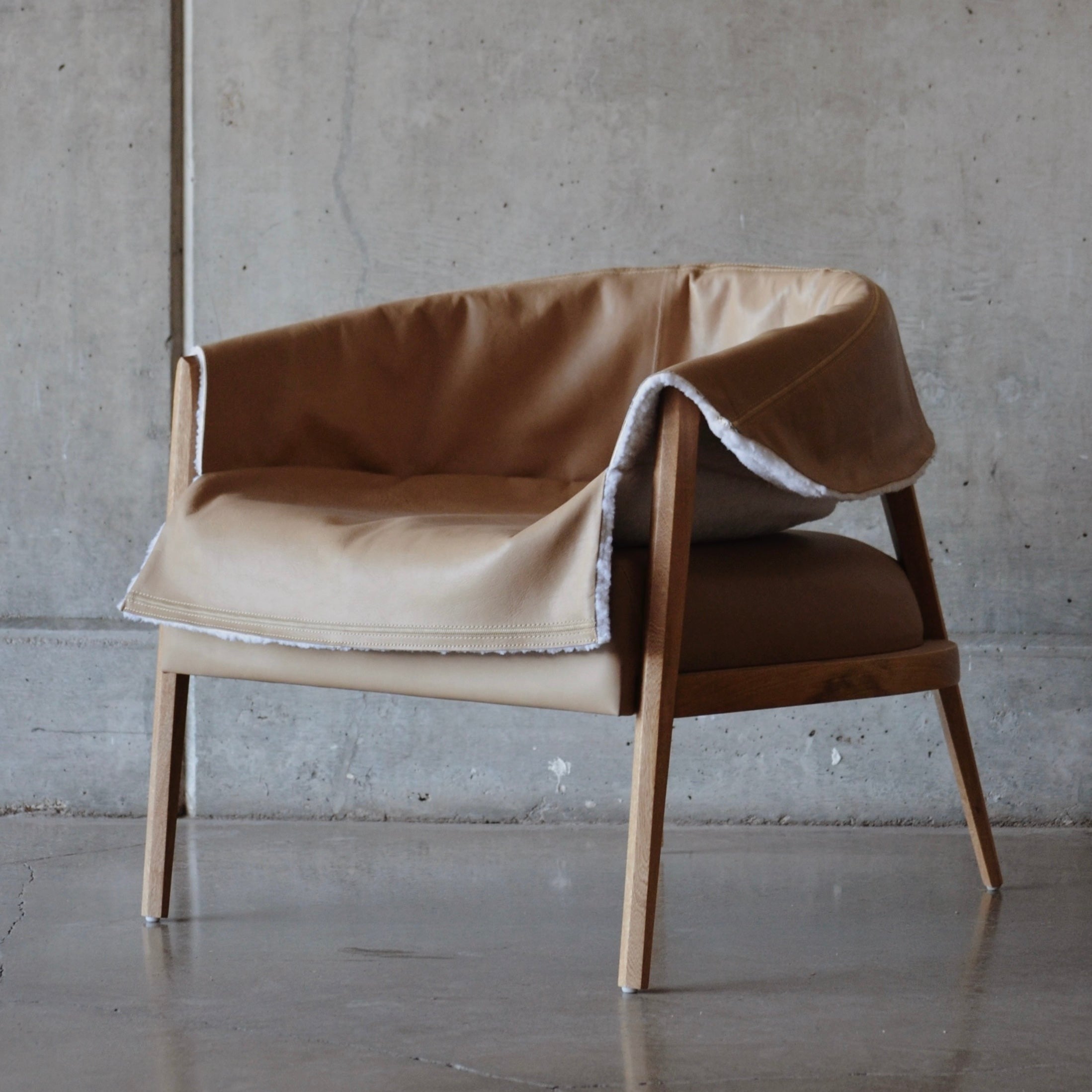 Sillon Individual Magno con funda doble de Borrego y Piel