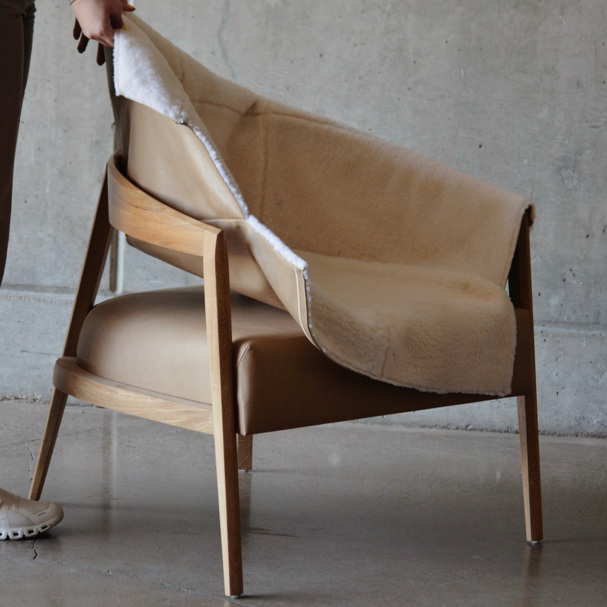 Sillon Individual Magno con funda doble de Borrego y Piel